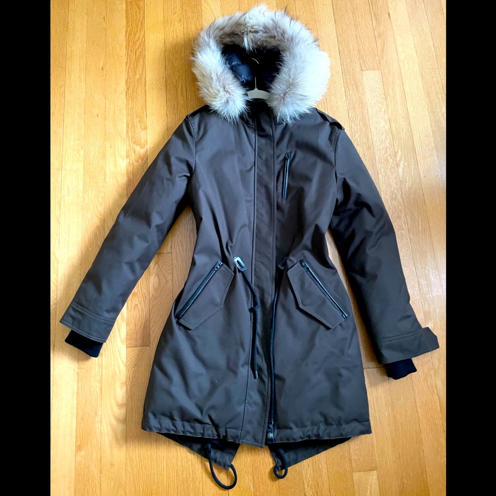 Mackage Rena Leather Trim Parka XS